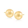 Ross-simons Italian 8mm 18kt Yellow Gold Ball Stud Earrings In Yellow