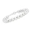 Ross-simons Italian 8mm Sterling Silver Bead Bracelet In Multi