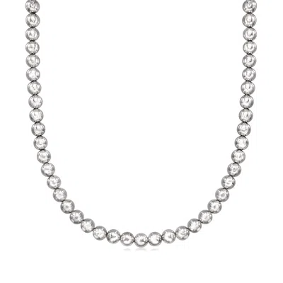 Ross-simons Italian 8mm Sterling Silver Bead Necklace In Multi