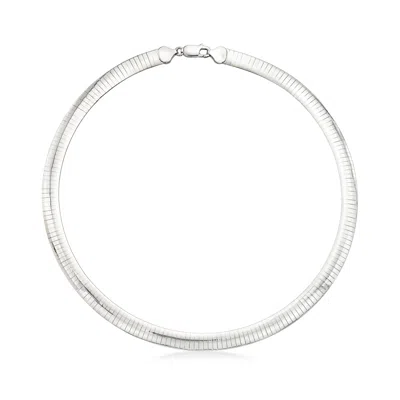 Ross-simons Italian 8mm Sterling Silver Omega Necklace In Multi