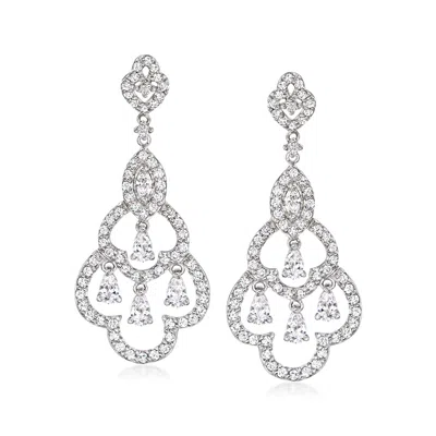 Ross-simons Italian Cz Chandelier Earrings In Sterling Silver