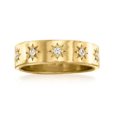 Ross-simons Italian Cz Starburst Eternity Band In 18kt Gold Over Sterling