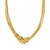 Ross-simons Italian Flex Knot Necklace With 18kt Gold Over Sterling In Multi