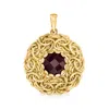 Ross-simons Italian Garnet Byzantine Pendant In 14kt Yellow Gold In Red