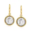 Ross-simons Italian Genuine 50-lira Coin Hoop Drop Earrings In 18kt Gold Over Sterling In Yellow