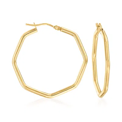 Ross-simons Italian Geometric Hoop Earrings In 14kt Yellow Gold