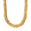 Ross-simons Italian Golden Murano Glass Bead Torsade Necklace With 18kt Gold Over Sterling In Multi