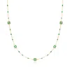 Ross-simons Italian Green Enamel Clover Station Necklace In 14kt Yellow Gold In Green