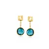 Ross-simons Italian London Blue Topaz Drop Earrings In 14kt Yellow Gold In Multi