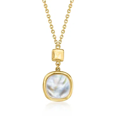 Ross-simons Italian Mother-of-pearl Necklace In 14kt Yellow Gold In Silver
