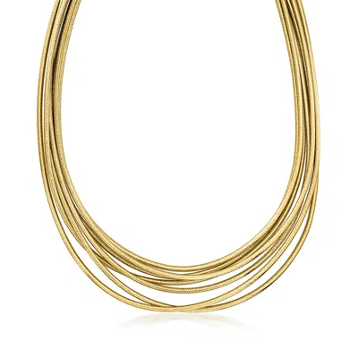 Ross-simons Italian Multi-strand Flex Necklace With 18kt Gold Over Sterling Clasp In Burgundy