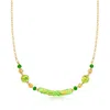 Ross-simons Italian Multicolored Murano Glass Bead Necklace In 18kt Gold Over Sterling