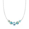 Ross-simons Italian Multicolored Murano Glass Bead Necklace In Sterling Silver In Multi