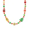 Ross-simons Italian Multicolored Murano Glass Holiday Bead Necklace In 18kt Gold Over Sterling In Multi