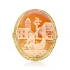 Ross-simons Italian Orange Shell Venetian Gondola Cameo Ring In 18kt Gold Over Sterling In Orange