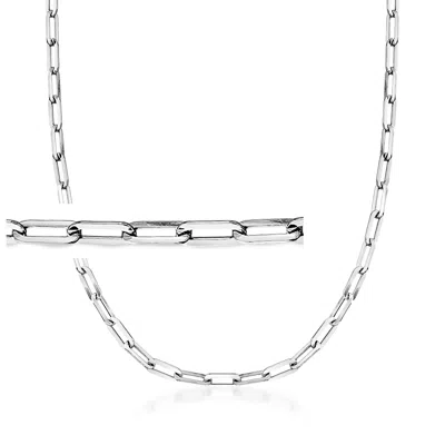 Ross-simons Italian Polished Sterling Silver Paper Clip Link Necklace In Multi