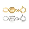 Ross-simons Italian Set Of 2 Small Magnetic Clasp Converters: 14kt Yellow Gold And 14kt White Gold In Multi