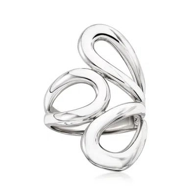 Ross-simons Italian Sterling Silver Abstract Floral Ring In White