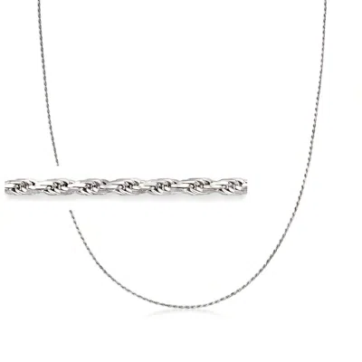 Ross-simons Italian Sterling Silver Adjustable Rope Chain In Metallic