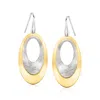 Ross-simons Italian Sterling Silver And 18kt Gold Over Sterling Double-oval Drop Earrings