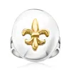 Ross-simons Italian Sterling Silver And 18kt Gold Over Sterling Fleur-de-lis Ring