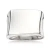 Ross-simons Italian Sterling Silver Asymmetrical Square-top Ring In Silver