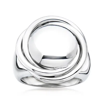 Ross-simons Italian Sterling Silver Big Bead Knot Ring In White