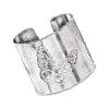 Ross-simons Italian Sterling Silver Brushed And Polished Openwork Butterfly Cuff Bracelet In Multi