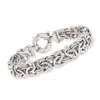Ross-simons Italian Sterling Silver Large Byzantine Bracelet In Multi