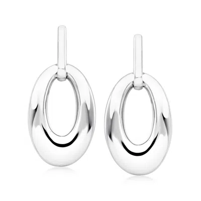 Ross-simons Italian Sterling Silver Doorknocker Earrings In Multi
