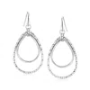 Ross-simons Italian Sterling Silver Double Teardrop Earrings In Metallic
