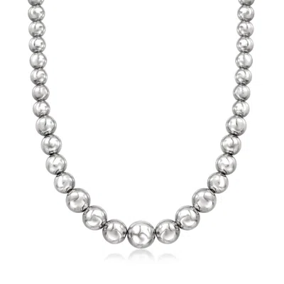 Ross-simons Italian Sterling Silver Graduated Bead Necklace In Multi