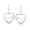 Ross-simons Italian Sterling Silver Heart Drop Earrings In Metallic