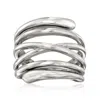 Ross-simons Italian Sterling Silver Highway Ring In Silver