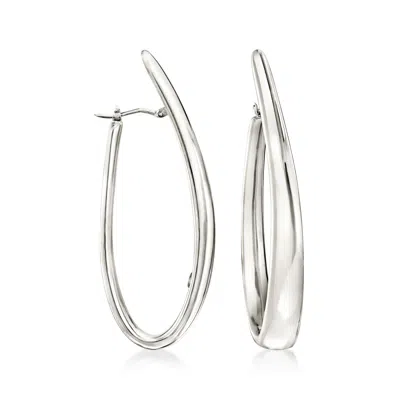 Ross-simons Italian Sterling Silver Hoop Earrings In White