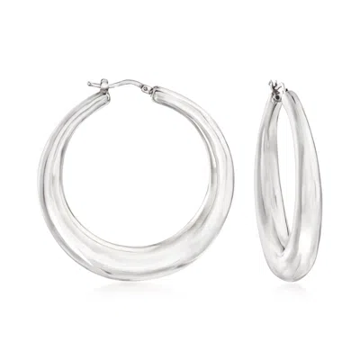 Ross-simons Italian Sterling Silver Hoop Earrings In White
