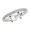 Ross-simons Italian Sterling Silver Horsebit Bracelet With Black Onyx In Multi