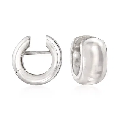 Ross-simons Italian Sterling Silver Huggie Hoop Earrings In White