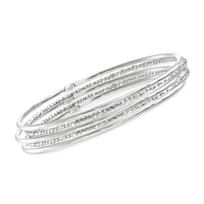 Ross-simons Italian Sterling Silver Jewelry Set: 5 Bangle Bracelets In Multi