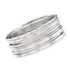 Ross-simons Italian Sterling Silver Jewelry Set: 7 Assorted Texture Bangle Bracelets In Multi