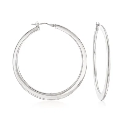 Ross-simons Italian Sterling Silver Large Hoop Earrings In White