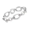 Ross-simons Italian Sterling Silver Multi-oval Link Bracelet In Multi