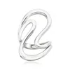 Ross-simons Italian Sterling Silver Open-space Wave Ring In White