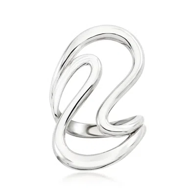 Ross-simons Italian Sterling Silver Open-space Wave Ring In White