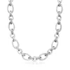 Ross-simons Italian Sterling Silver Oval-link Necklace In Multi
