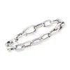 Ross-simons Italian Sterling Silver Paper Clip Link Bracelet In Multi
