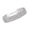 Ross-simons Italian Sterling Silver Popcorn-chain And Curb-link Bracelet In Multi
