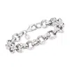Ross-simons Italian Sterling Silver Rolo Link Chain Bracelet In Multi