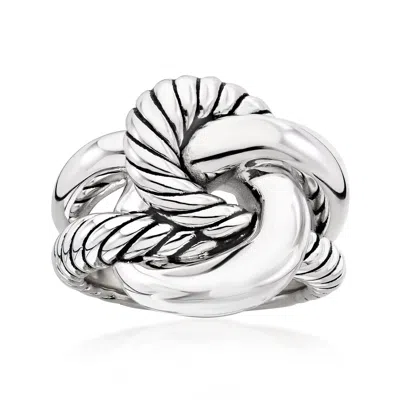 Ross-simons Italian Sterling Silver Roped Knot Ring In White