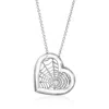 Ross-simons Italian Sterling Silver Spider Web Heart Necklace In Metallic